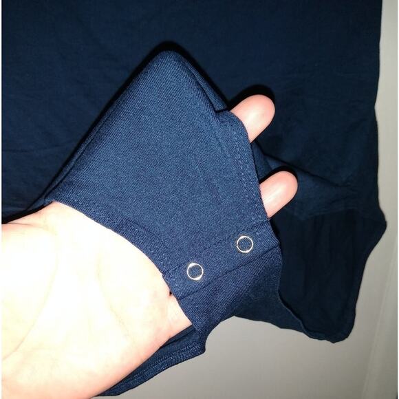 [B9] NWOT Navy Blue Cold Shoulder Bodysuit, Size 1X - Picture 4 of 5